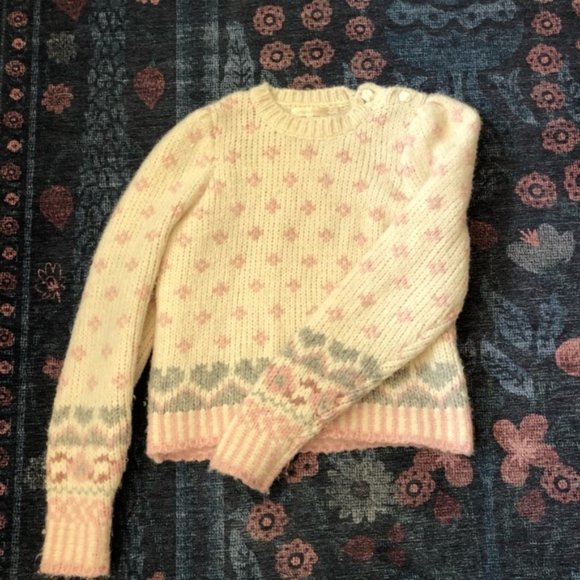 LoveShackFancy Sweaters - LoveShackFancy Pink and Cream Sweater